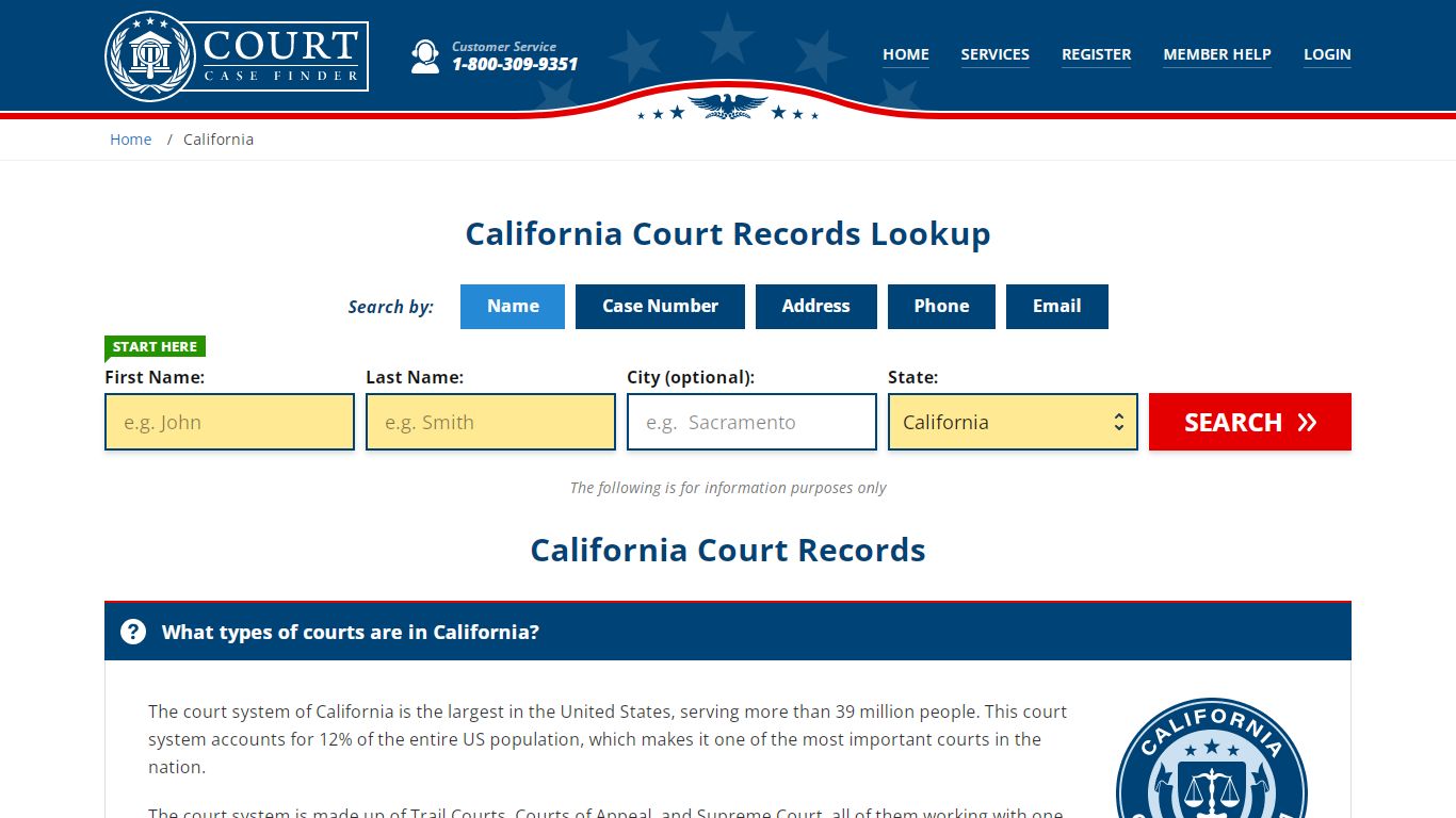 California Court Records Lookup - CA Court Case Search